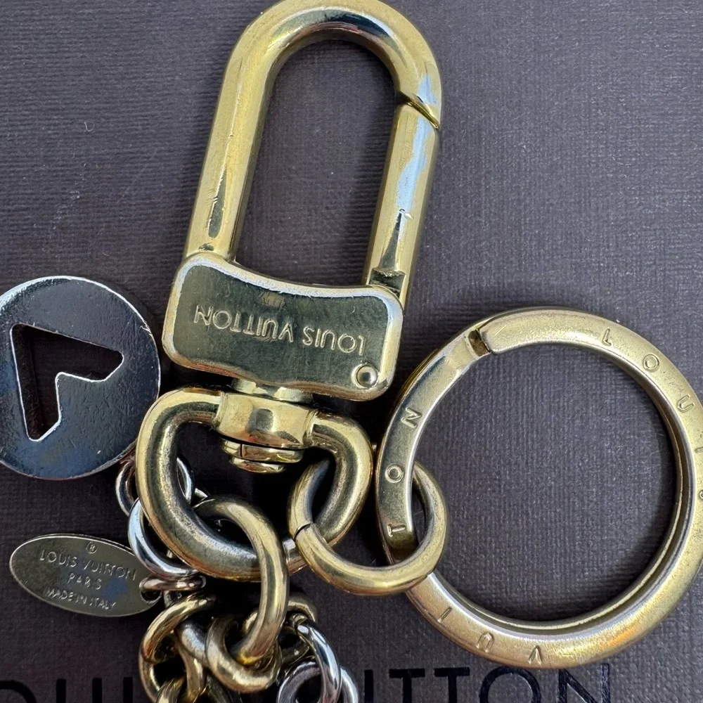 Louis Vuitton Two-Tone LV Malletage Blossom Bag Charm Keyring